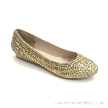 Women Low Wedge Glitter Rhinestone Comfort shoes